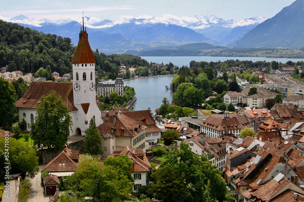 View from up of town of Thun, Switzerland