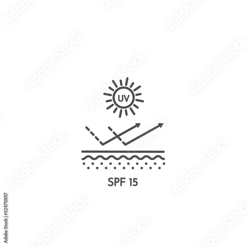 uv protect icon, spf 15 vector illustration eps 10 