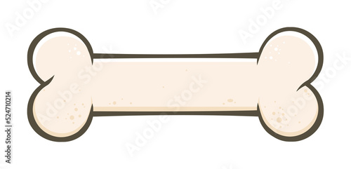 Dog Bone Cartoon Drawing. Hand Drawn Illustration Isolated On Transparent Background