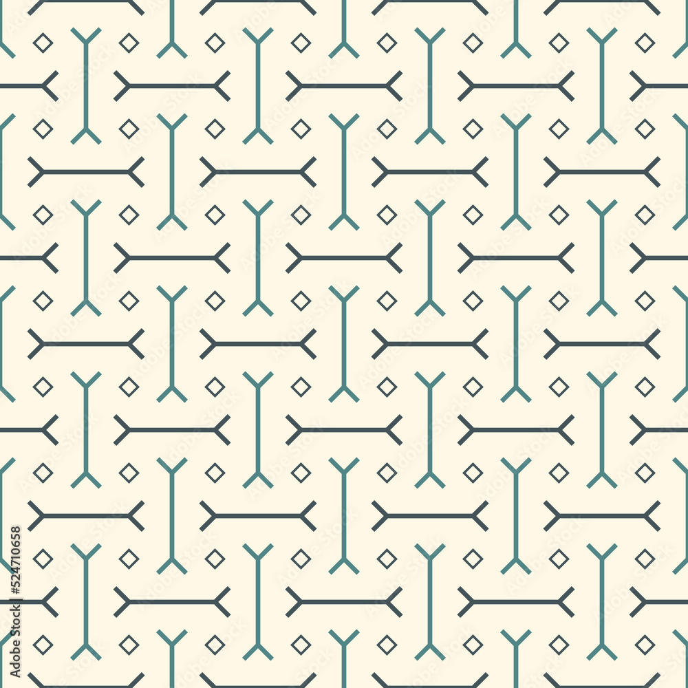 Tribal wallpaper. Seamless geometrical vector. Ethnic ornament. Folk pattern. Geeometric backdrop. Mosaics motif. Grid background. Digital paper. Textile print. Ethnical web design. Abstract image