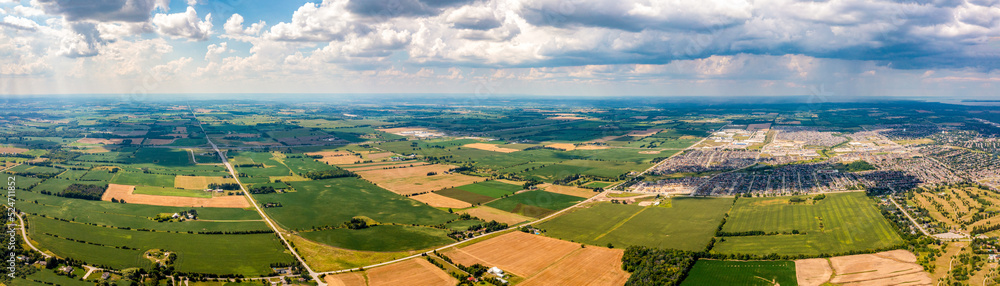 Farmland Bradford with clouds up really High