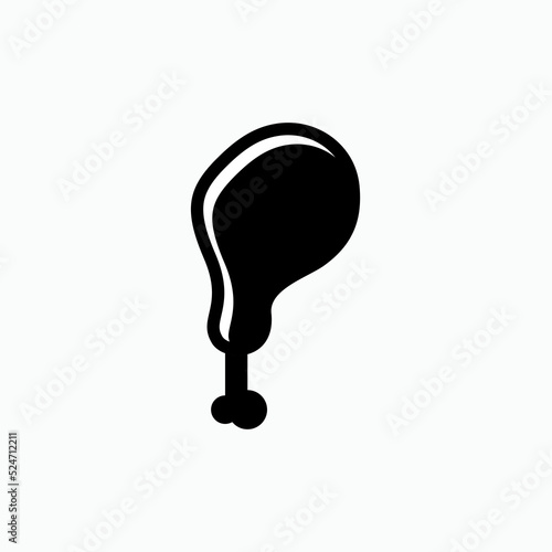 Icon Slices Chicken Thigh. Symbol Pieces of Flesh - Vector.