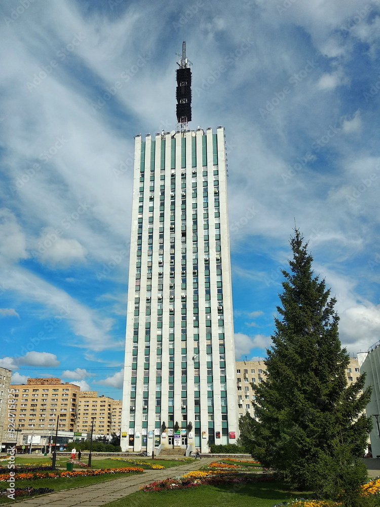 Obraz premium Tourist attraction. The first high-rise building in the city of Arkhangelsk, Russia.
