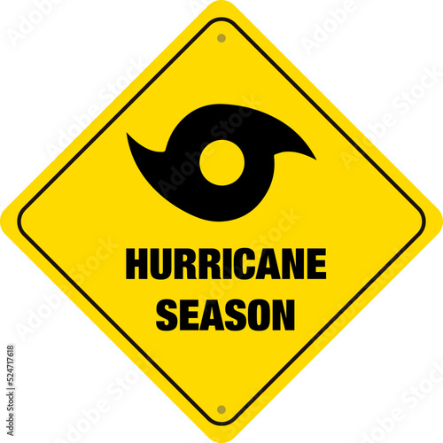 Hurricane season banner with sign.
