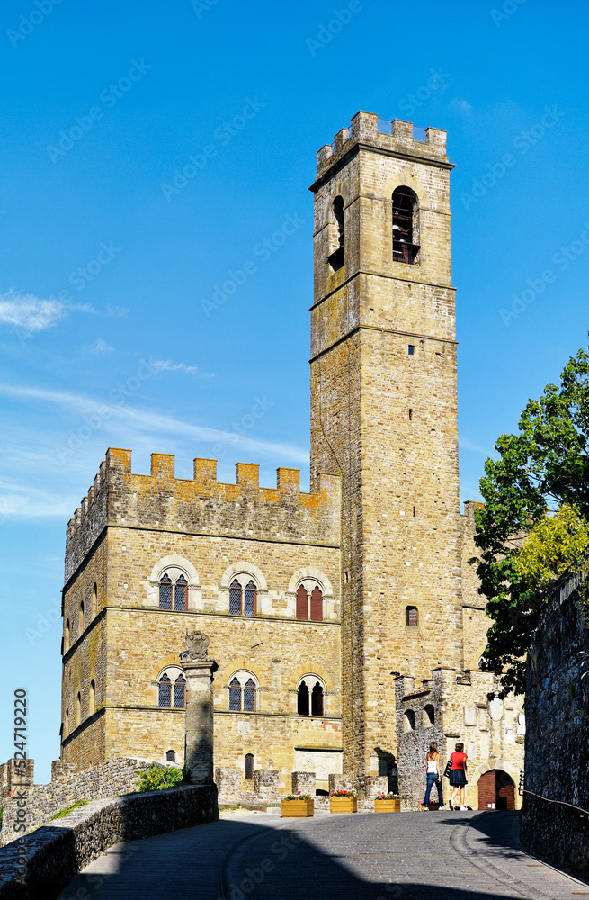 The mediaeval castle in the hill town of Poppi, Tuscany, Italy
