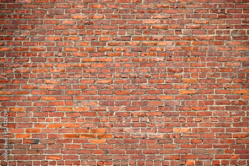 facade view of old brick wall background