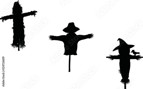 Scarecrow Eps Vector,  Silhouette, Logo, Scarecrow  Eps Vector Cut Files for Cricut Design, Scarecrow  Digital Commercial Clipart 