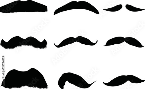 Mustaches Eps Vector   Silhouette  Logo  Mustaches  Eps Vector Cut Files for Cricut Design  Mustaches  Digital Commercial Clipart 