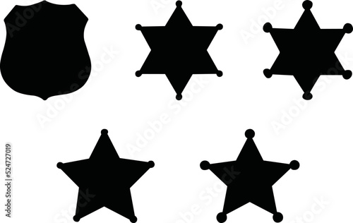 Sherrif Badge Eps Vector,  Silhouette, Logo, Sherrif Badge  Eps Vector Cut Files for Cricut Design, Sherrif Badge  Digital Commercial Clipart 