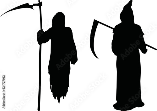 Grim Reaper Eps Vector,  Silhouette, Logo, Grim Reaper  Eps Vector Cut Files for Cricut Design, Grim Reaper  Digital Commercial Clipart 