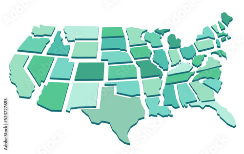 United States 3D Map