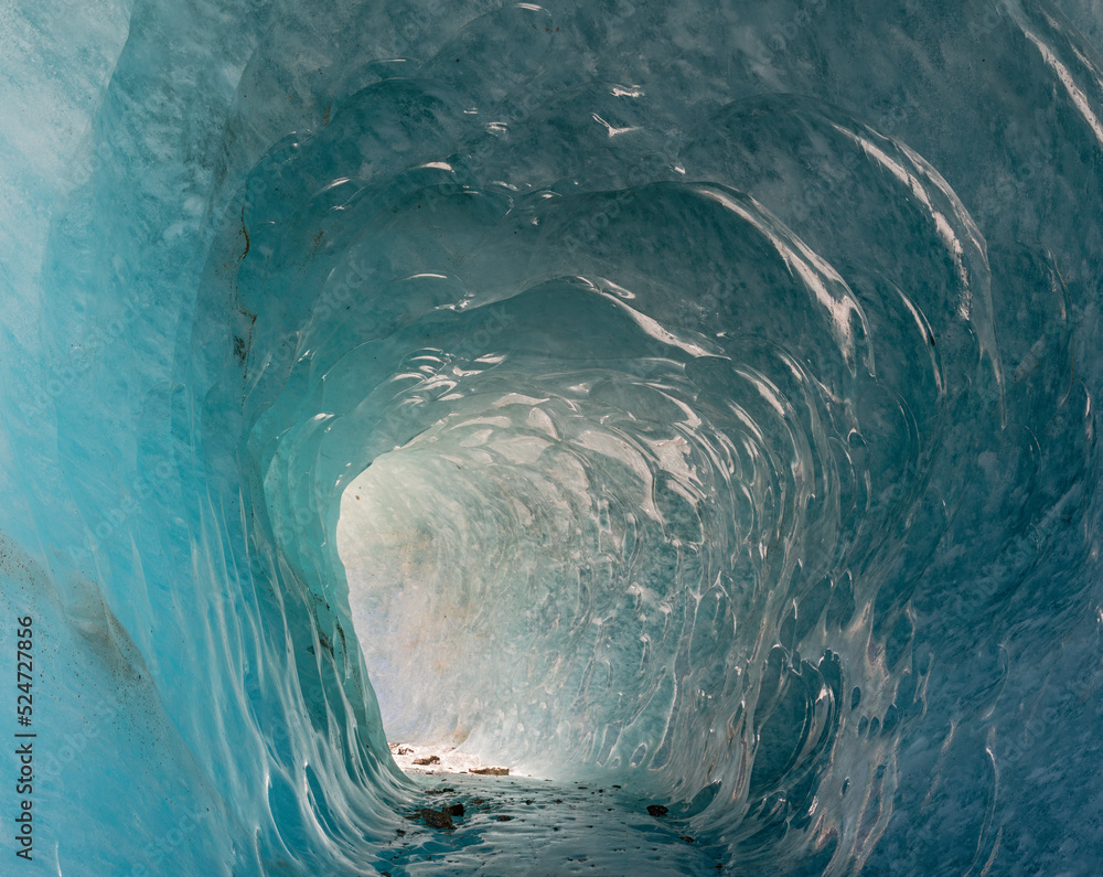 Fototapeta premium The natural glacial cave the glacier Mer de Glace.