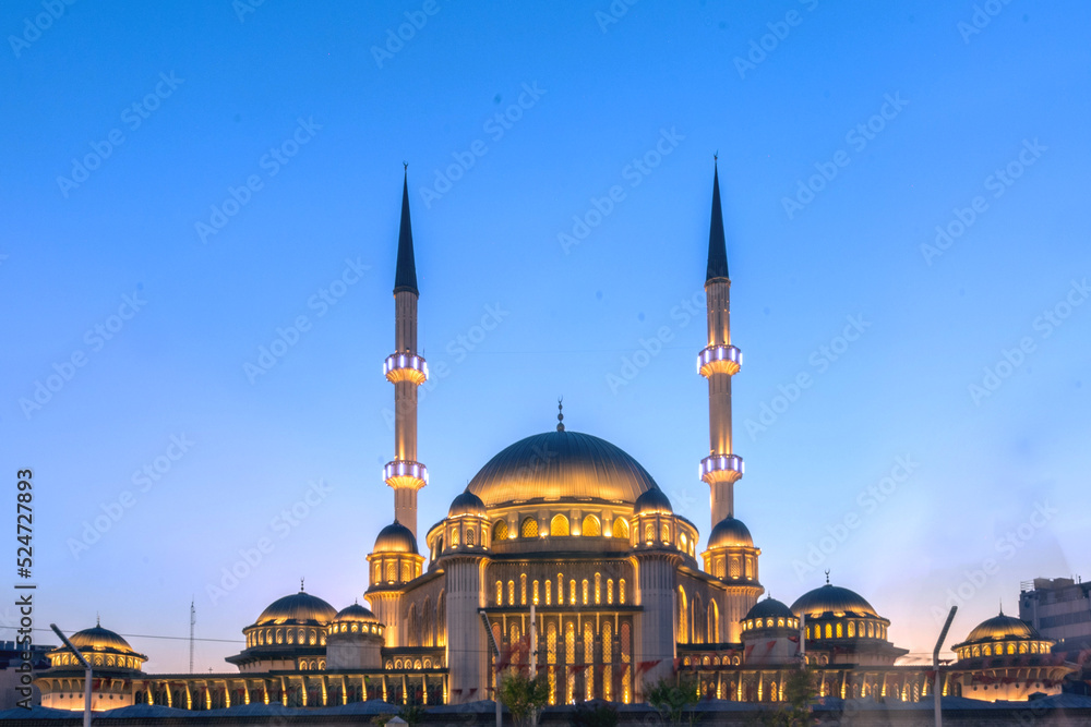 Taksim Mosque at Blue Hour, Beyoglu Turkey