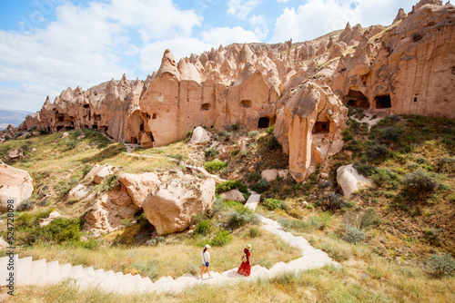 Rock formations landscape in Cappadocia photo