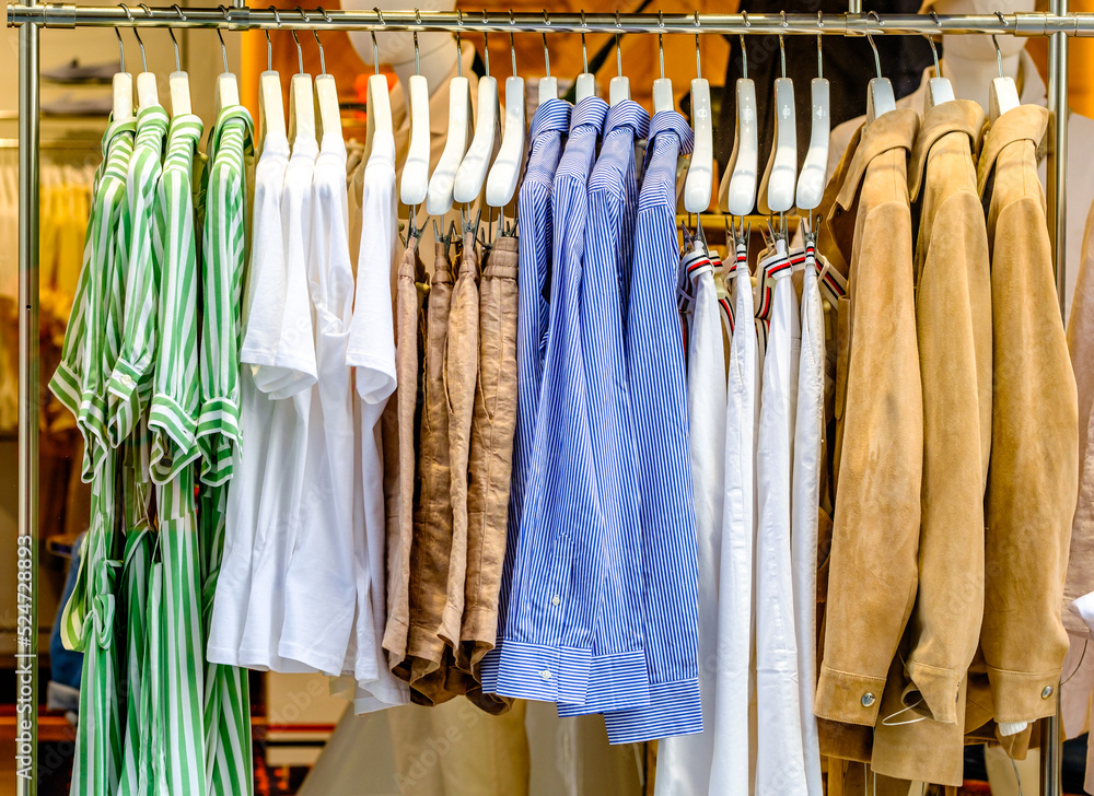 clothes at a rack - close-up clothes at a rack - close-up