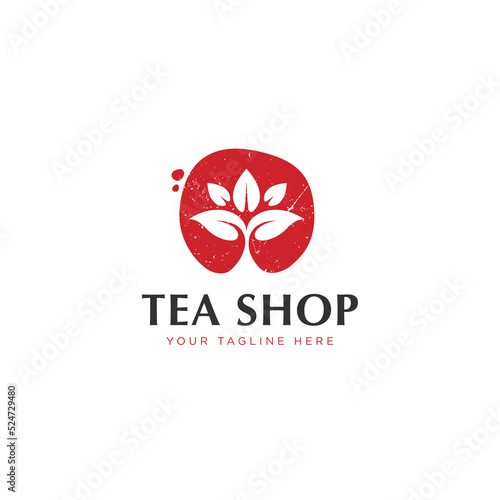Chinese Green Tea Shop or Club Sign Label Creative Vector Concept. Oriental Traditional Ceremony Teapot Illustration.