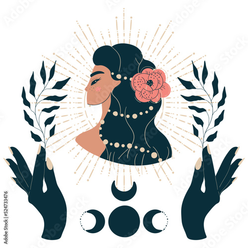 Magic bohemian women in tribal mystery