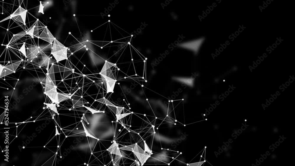 Geometric abstract background with connected,plexus networks moving ...