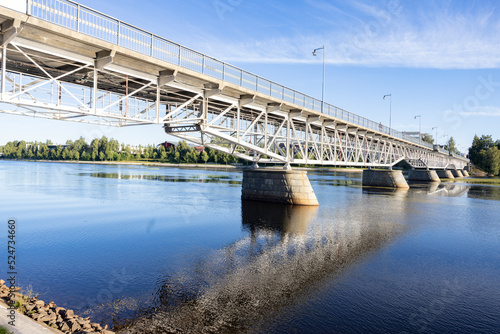 Bridge over Skellefteå river,Västerbottens county,Sweden,Scandinavia,Europe