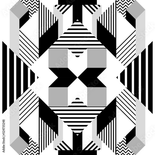 Abstract geometric black and white background