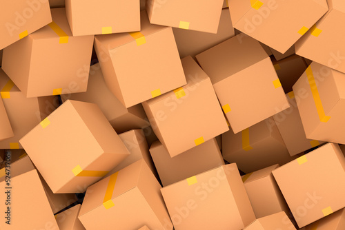 Cardboard box or carton on white background  carrying parcel and online shopping