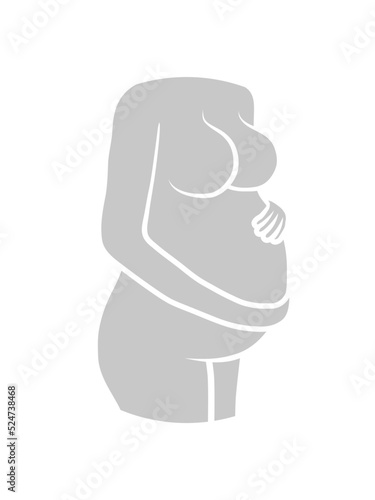Schwangere Frau hält Bauch 