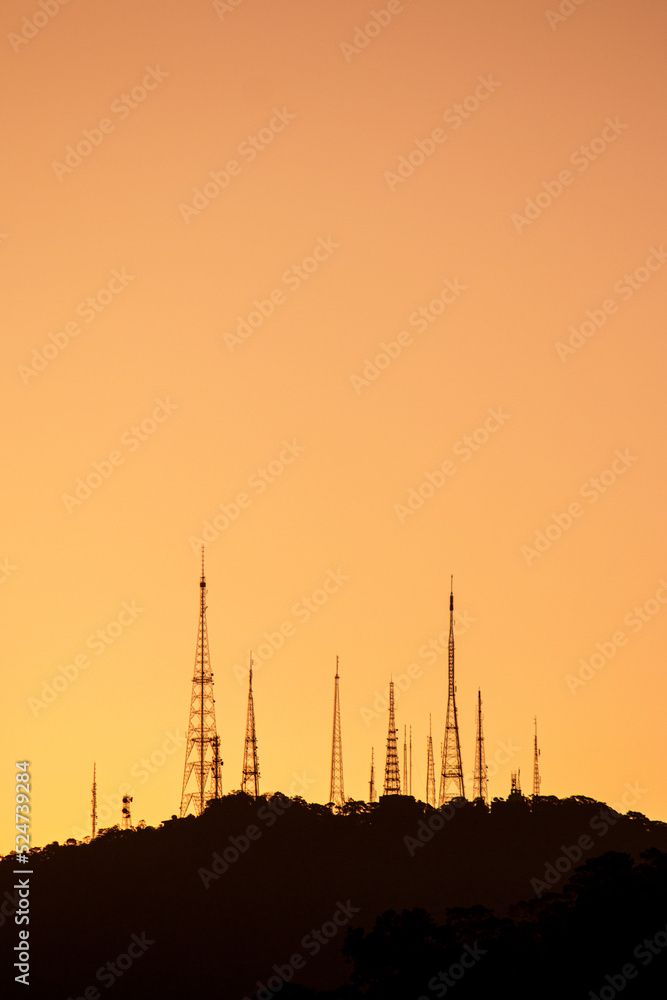 Fototapeta premium antennas from sumare hill in rio de janeiro, Brazil.