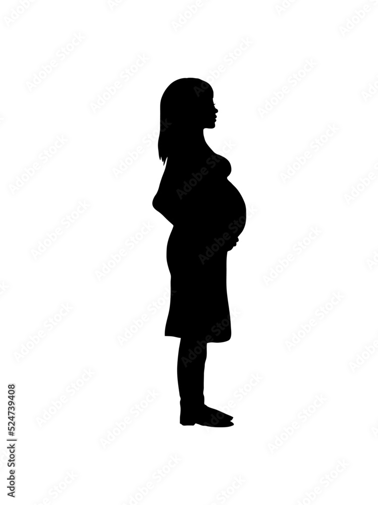 Schwangere Frau hält Bauch 