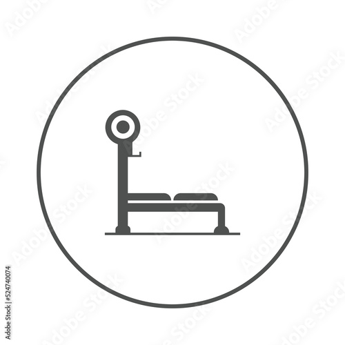 Fitness flat bench press icon | Circle version icon |