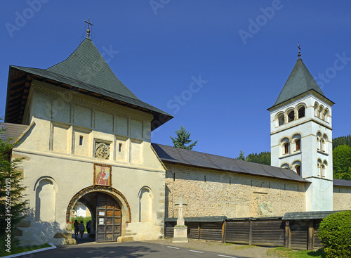 Romania, Suceava - Putna Monastery located in Bucovina, was built by Voievod and Saint Stephen the Great between 1466 and 1469, and was the cultural centre for medieval Moldova. photo