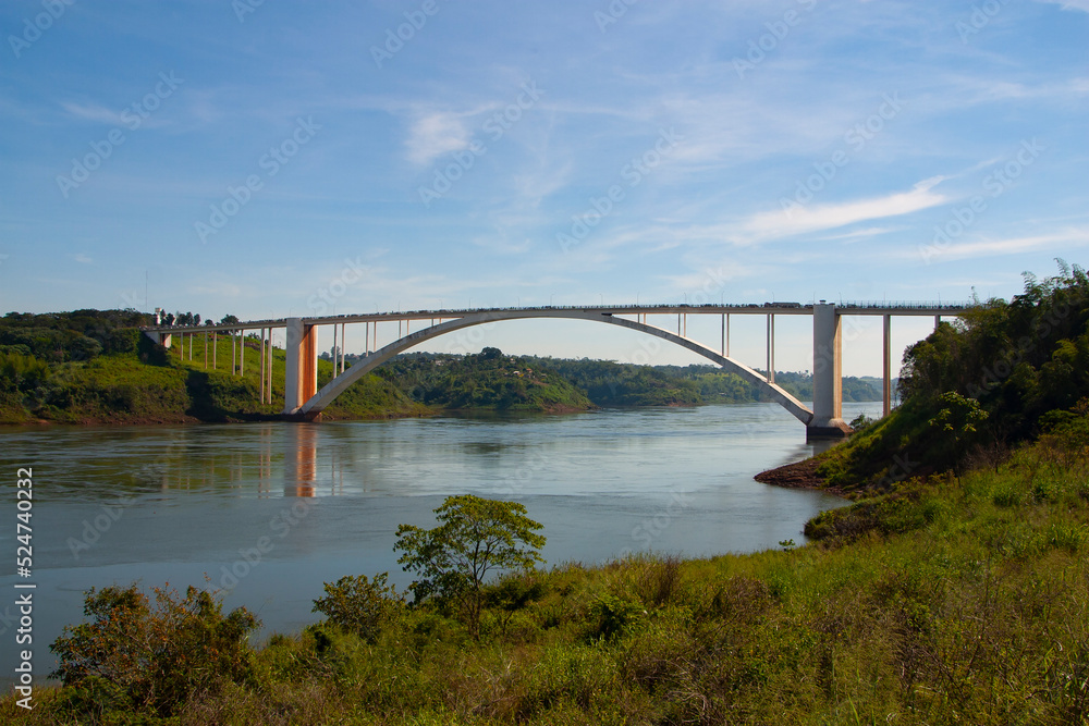Friendship Bridge over Paraná River between Brazil and Paraguay