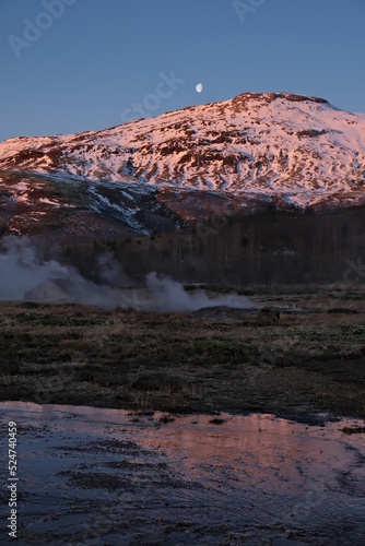 sunrise over the falls and cliffs
