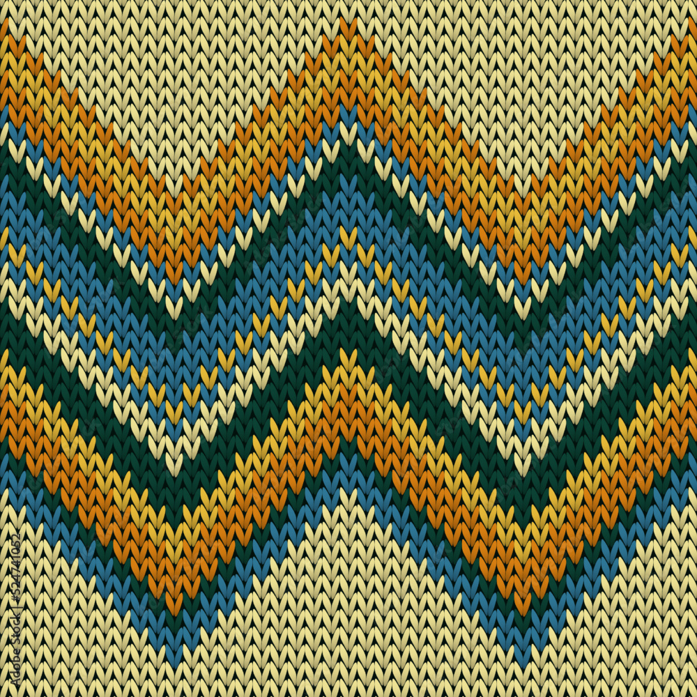 Handicraft zig zal lines knitted texture