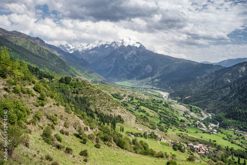 Landscape of the majestic Caucasus mountains in Svaneti region  Georgia