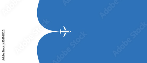 Airplane opening background behind. airplane in the sky
