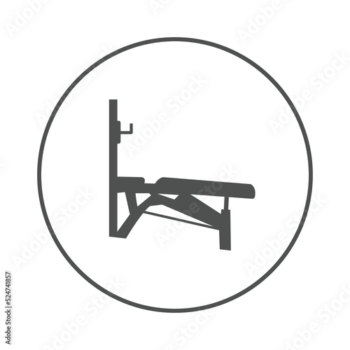 Bench press decline gym icon | Circle version icon |
