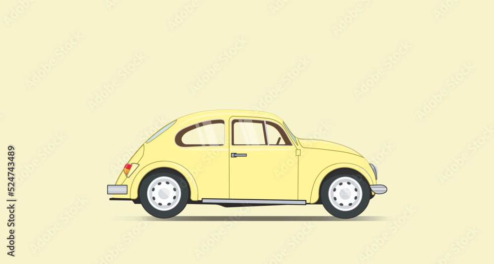 Gelb Auto Vektor Illustration zum Kinder- Buch 23059104 Vektor Kunst bei  Vecteezy