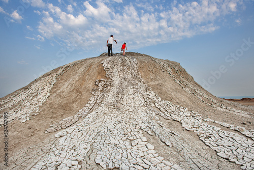 Mud volcanoes in Azerbaijan active views panorama Gobustan reserve