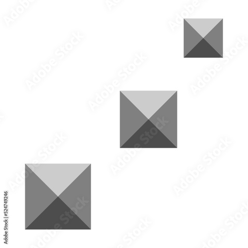 Great Egyptian Pyramids in Top or Aerial View Symbolic Illustration. Vector Image.