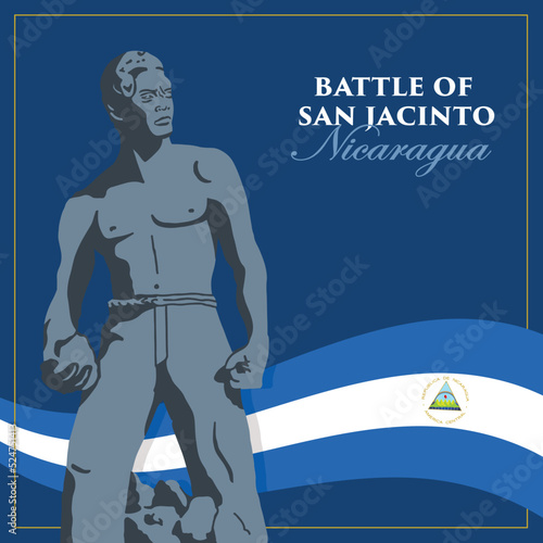 VECTORS. Editable banner for the Battle of San Jacinto in Nicaragua, Sargeant Andres Castro, September 14, national hero, heroism, national holiday, patriotic, flag