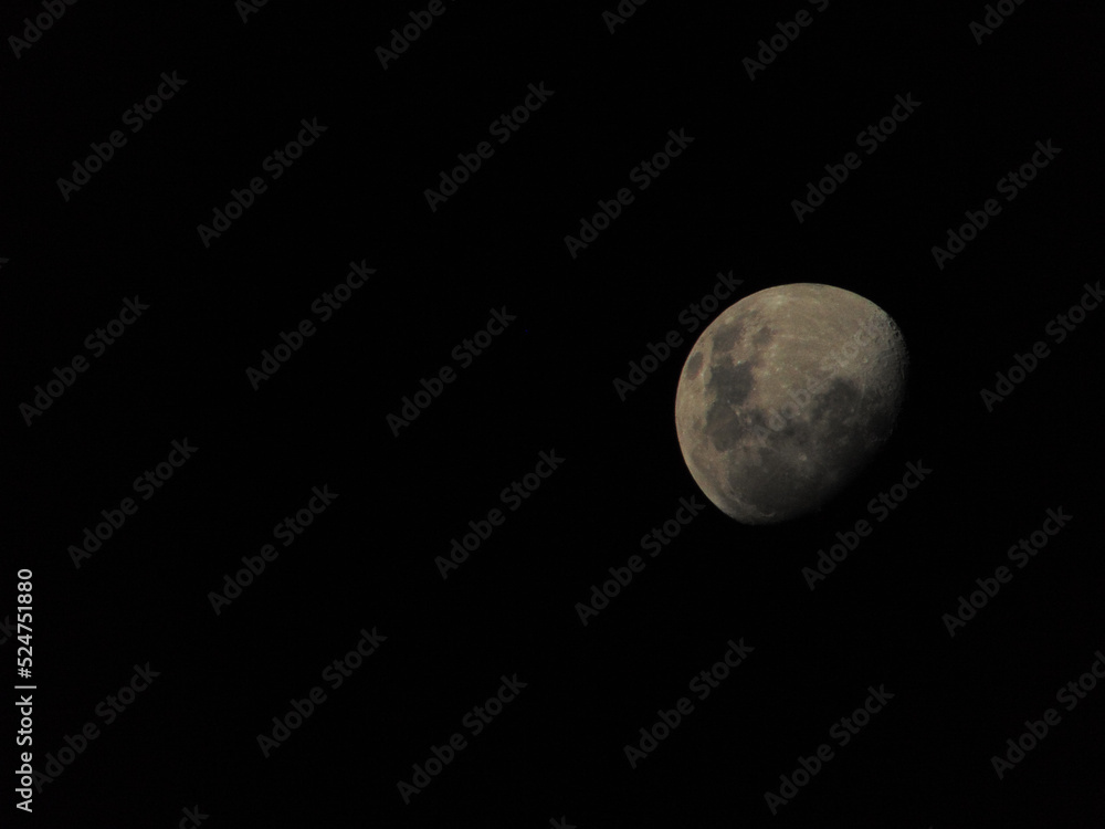 moon over sky isolated on black background moon over sky isolated on black background