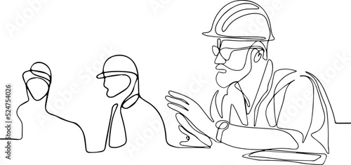 construction manager and engineer working on building site. Vector illustration