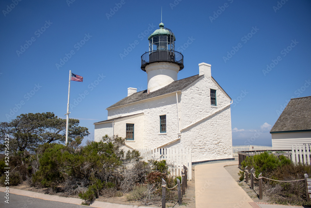 Old Lighthouse on hill, USA Old Lighthouse on hill, USA