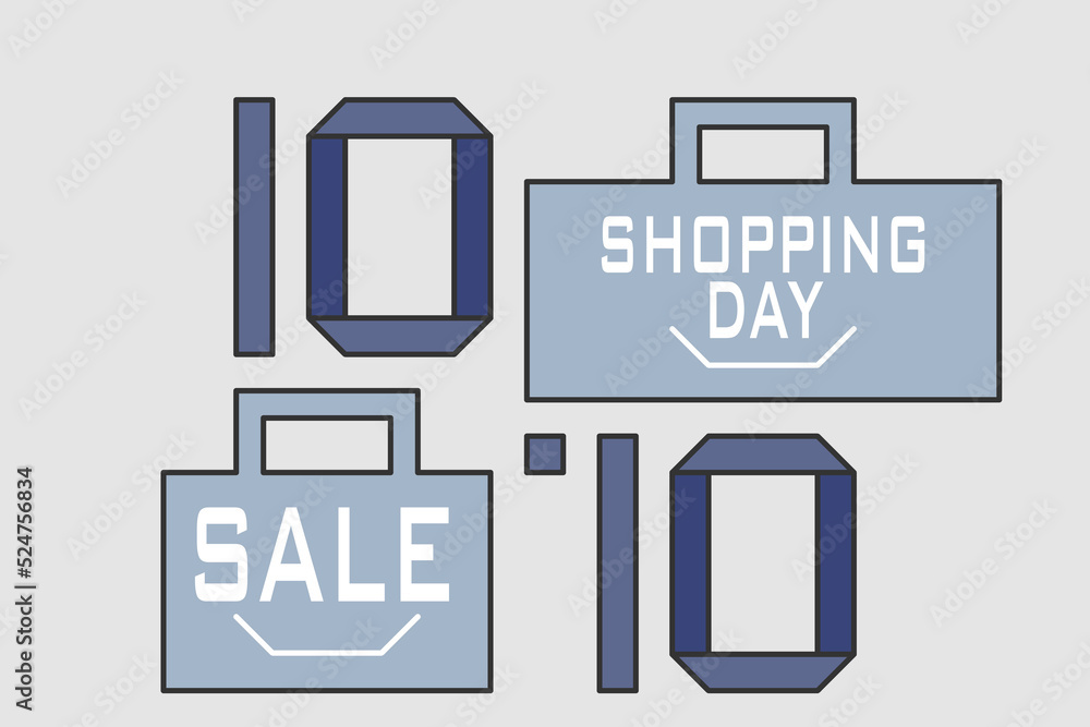 10.10 SALE Shopping Day, Vector illustration. 10.10 SALE Shopping Day, Vector illustration.