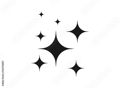 Vector illustration of silhouette of stars.