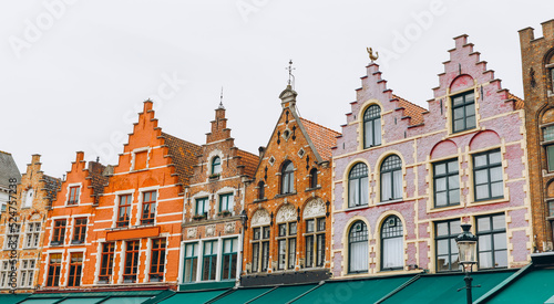 Historic colored houses in the center of Bruges, Belgium © anatoliycherkas