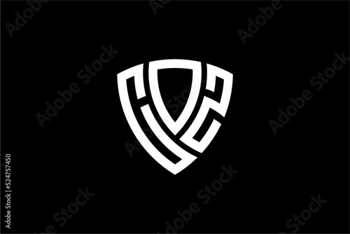 COZ creative letter shield logo design vector icon illustration