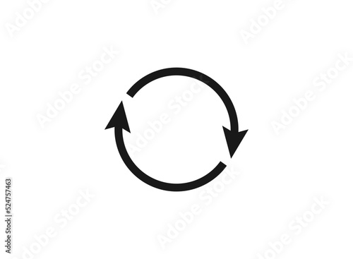 Cyclic rotation icon vector, recycling recurrence, renewal. Vector illustration isolated on a blank background.