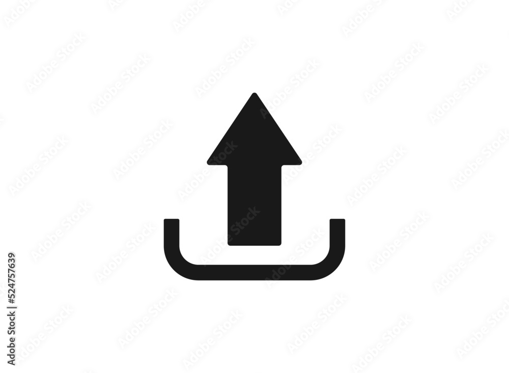 Upload icon vector illustration on white background. Upload icon vector illustration on white background.
