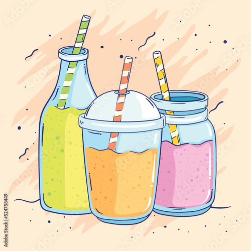 three smoothies detox pots